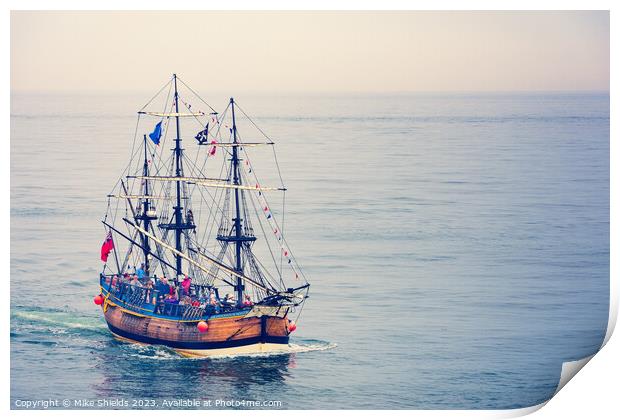 Bark Endeavour Whitby Print by Mike Shields