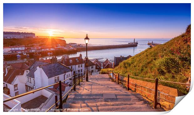 Whitby's 199 Steps Print by Mike Shields