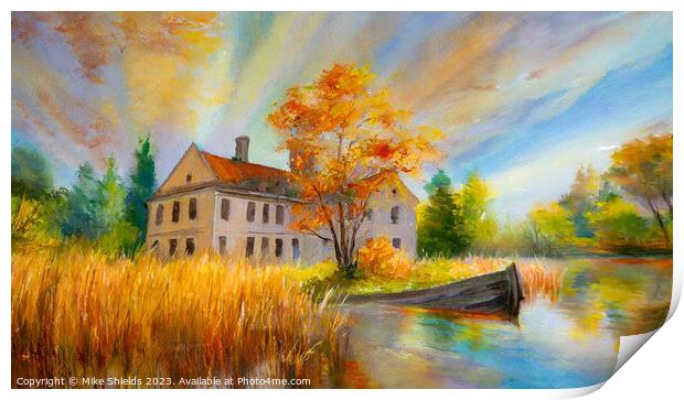 House by a River Print by Mike Shields