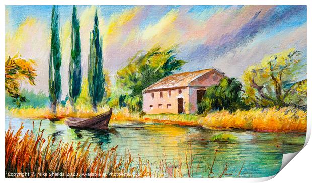 Villa by the River Print by Mike Shields