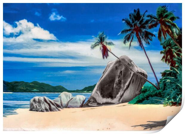Anse Source d'Argent Print by Mike Shields