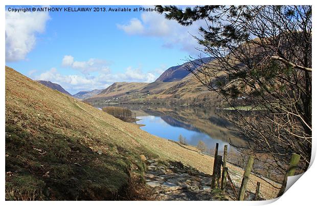 BUTTERMERE FROM SCARTH GAP Print by Anthony Kellaway