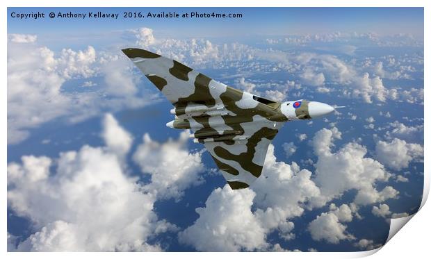               HIGH FLYING AVRO VULCAN  XH558       Print by Anthony Kellaway