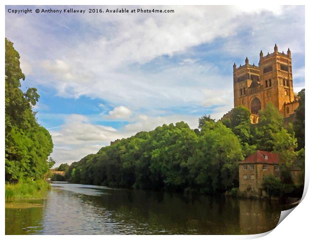 DURHAM CATHEDRAL AND THE RIVER WEAR Print by Anthony Kellaway