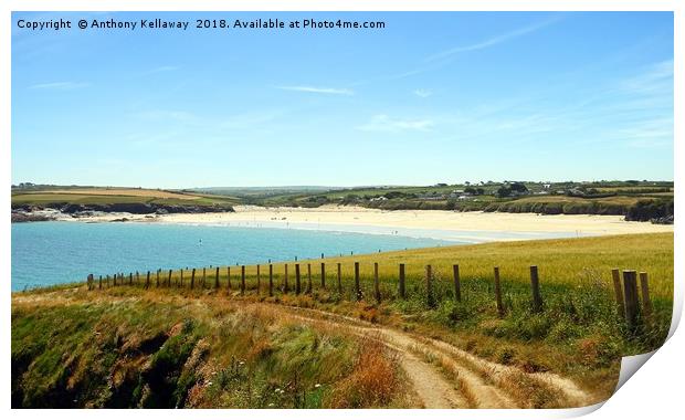    Harlyn Bay Cornwall                             Print by Anthony Kellaway