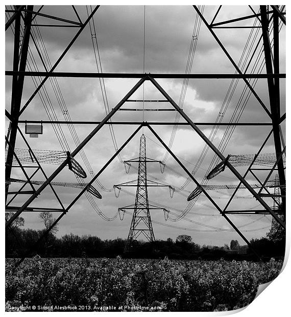 Power distribution Print by Simon Alesbrook