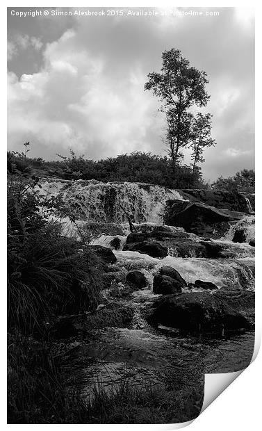  Nantcol Waterfalls Print by Simon Alesbrook