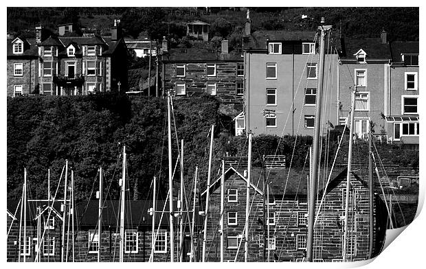 Boat Masts at Barmouth Print by Simon Alesbrook