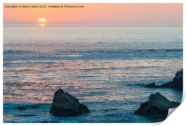 Sunset on the Sea Print by Betty LaRue