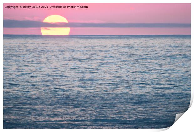 Sunset on the Sea Print by Betty LaRue