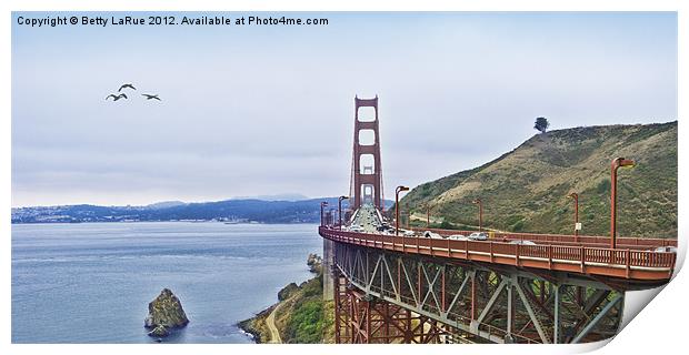 Golden Gate Bridge Print by Betty LaRue