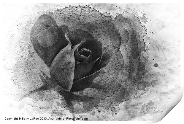 Heavenly in Black and White Print by Betty LaRue
