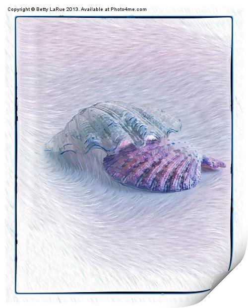 Two Seashells Print by Betty LaRue