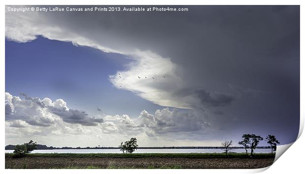 Storm Over the Lake Print by Betty LaRue