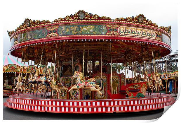 Steam Funfair Carousel Print by VICTORIA HENDRICK