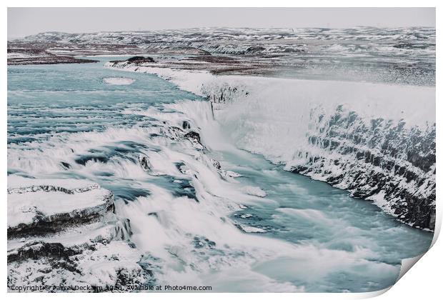 A night at the Gulfoss Print by Pascal Deckarm