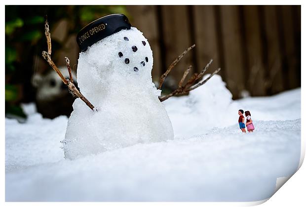 Snowman giant Print by Andrew Lee