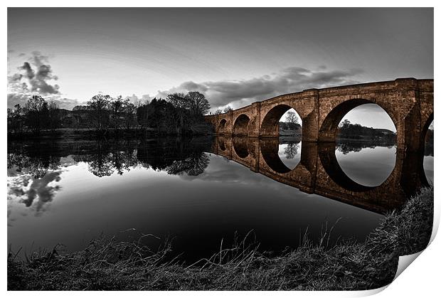 Chollerford Bridge, Northumberland Print by Alan Todd