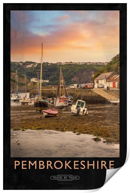 Pembrokeshire Railway Poster Print by Andrew Roland