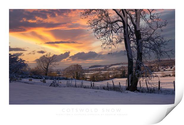 Cotswold Snow Print by Andrew Roland