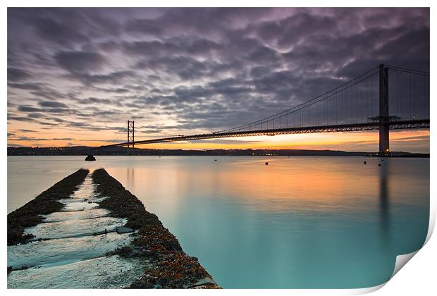 Forth Road bridge sunset Print by James Marsden