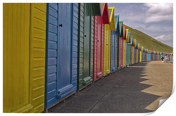 Beach huts in Whitby Print by James Marsden