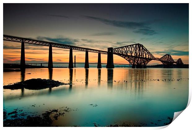 Forth Rail bridge sunset Print by James Marsden