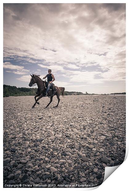 Horse riding Print by Chiara Cattaruzzi