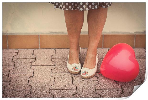 My sandals and my balloon Print by Chiara Cattaruzzi