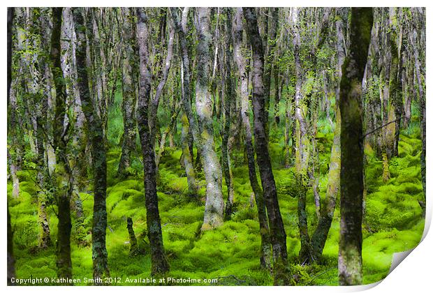 Forest in green moss Print by Kathleen Smith (kbhsphoto)