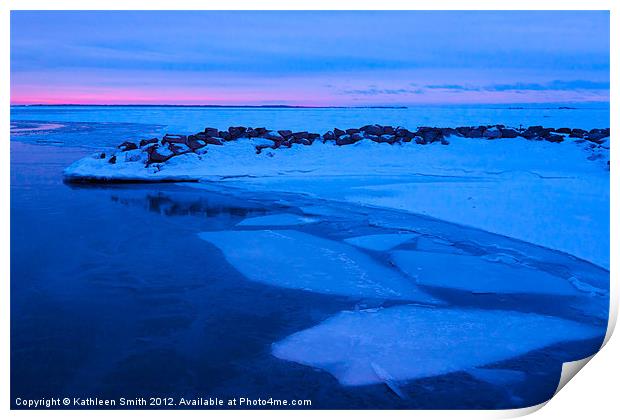 Winter dawn by the sea Print by Kathleen Smith (kbhsphoto)
