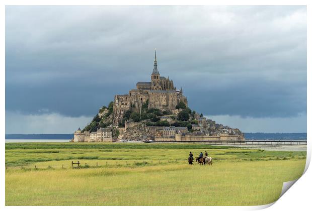 Mont Saint-Michel Print by peter schickert