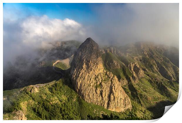 Roque de Agando, La Gomera Print by peter schickert