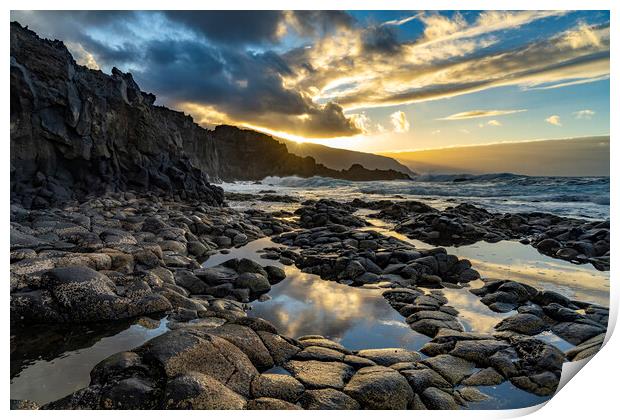 Sunset at El Hierro Print by peter schickert