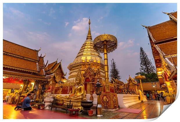 Temple Chiang Mai Print by peter schickert