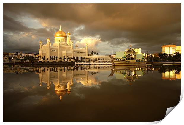 Royal Mosque in Brunei Print by peter schickert