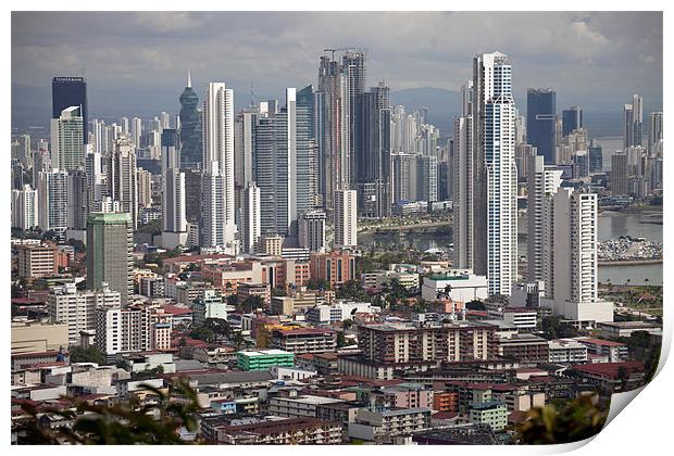 skyline of Panama City Print by peter schickert