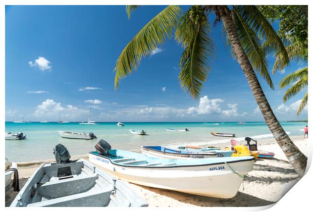 beach of Bayahibe, Dominican Republic, Carribean, America, Print by peter schickert