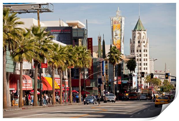 Hollywood Boulevard California Print by peter schickert