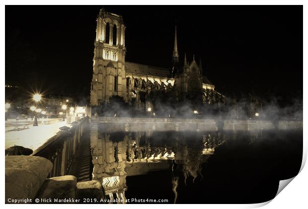 Notre Dame Cathedral Reflections. Print by Nick Wardekker
