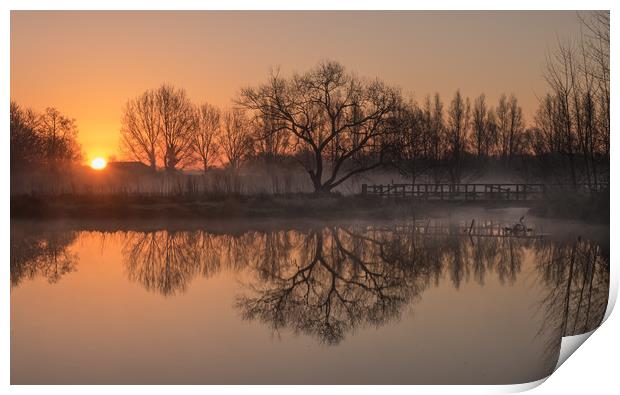Sunrise over Barcombe Mills Print by Sue MacCallum- Stewart