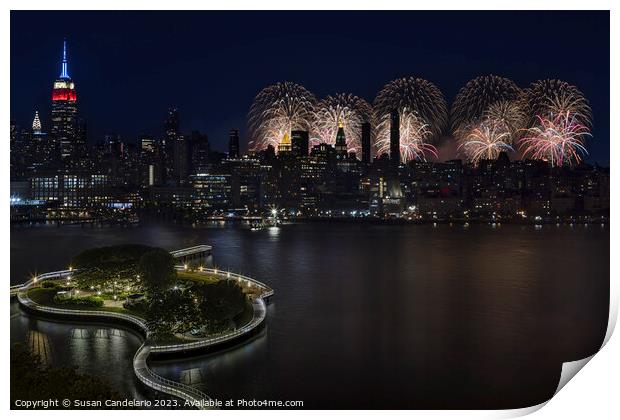 NYC Skyline 4th of July  Print by Susan Candelario