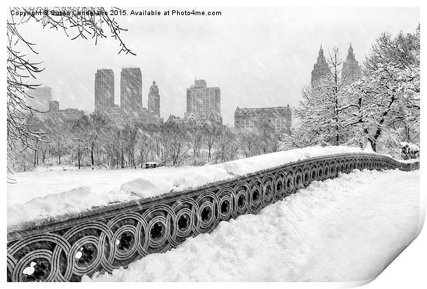 Snow In Central Park NYC Print by Susan Candelario