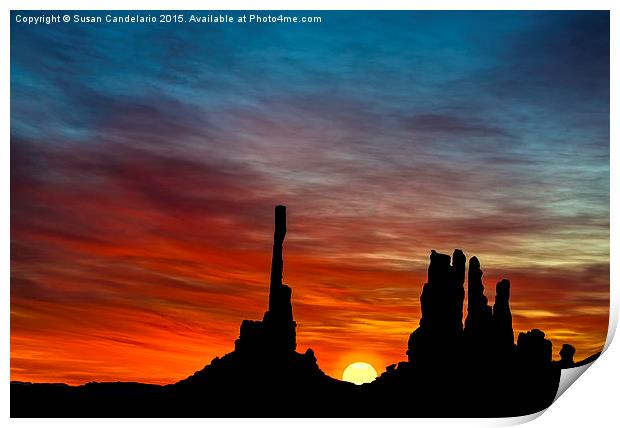 A New Day At The Totem Poles Print by Susan Candelario