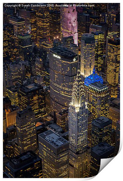 Chrysler Building Aerial View Print by Susan Candelario
