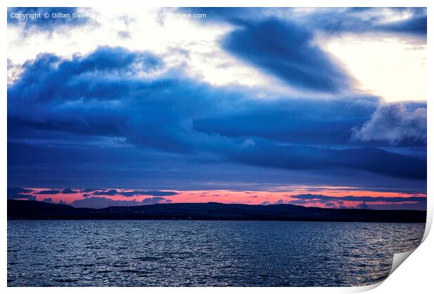 Sunset over Bruichladdich, Isle of Islay, Scotland Print by Gillian Sweeney