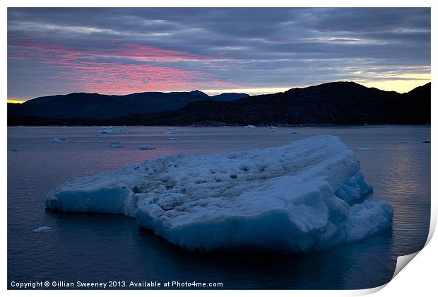 Greenland Frozen Sunset Print by Gillian Sweeney