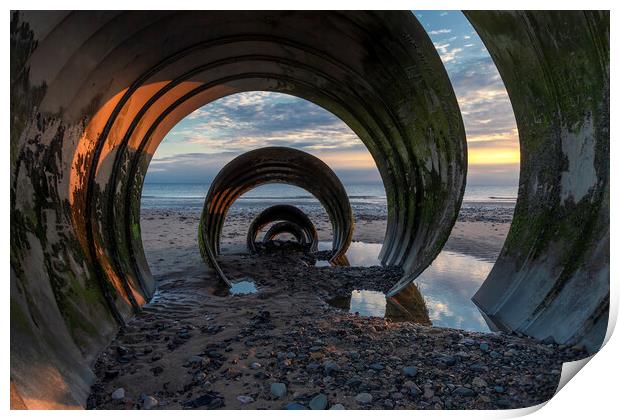 Mary's Shell Thornton Cleveleys At Sunset Close Up Print by Jonathan Thirkell
