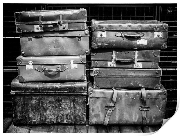 Vintage Suitcases Print by Jonathan Thirkell