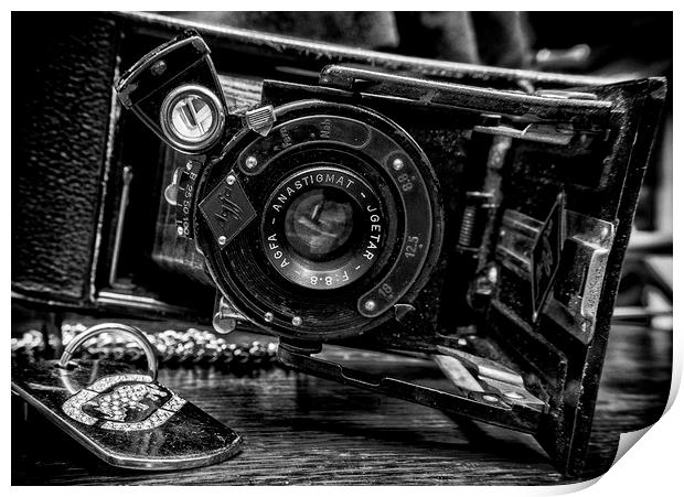 Vintage Folding Camera Print by Jonathan Thirkell